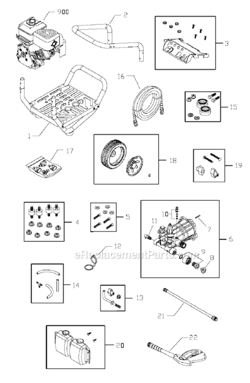 Page A Diagram and Parts List for 020321-1  Briggs and Stratton Pressure Washer